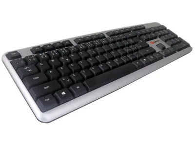 Zdjęcie produktu dla C-TECH KB-102-U-SL, Pełnowymiarowy (100%), Przewodowa, USB, Membranowa, QWERTZ, Czarny, Srebrny