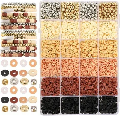Produktbild von Bunte Tönerner Perlen Set für Armband DIY