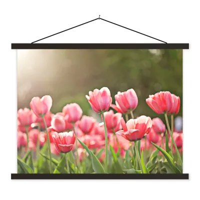 Produktbild von MuchoWow® Textilposter Tulpen - Sonne - Frühling 40x30 cm mit schwarzem Rahmen - Dekorationen