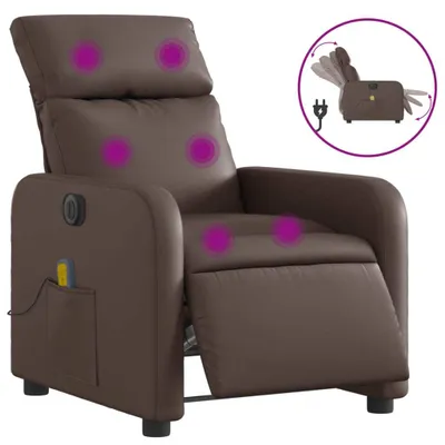 Produktbild von vidaXL Massagesessel Elektrisch Braun Kunstleder