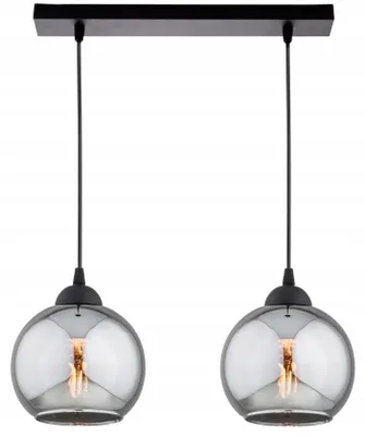 Produktbild von KAR-LIGHTING Balken-Pendelleuchte 2-flammig Schwarz Glas & Metall 40×20×90 cm, höhenverstellbar, E27, einzeln schaltbar