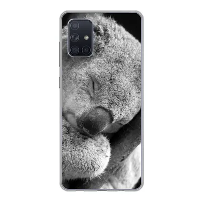 Produktbild von MuchoWow® Handyhülle Schutzhülle Hülle für Samsung Galaxy A51 Schlafender Koala auf schwarzem Hintergrund Silikon Softcase Handy Hülle - Schutzabdeckung