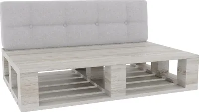 Image de Coussin pour palette, Coussin d'assise pour palette Dossier piqué PFG (Dossier 120x40, Platine)
