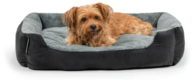 Produktbild von Hundebett mit Wendekissen - Grau/Schwarz - Rutschfest