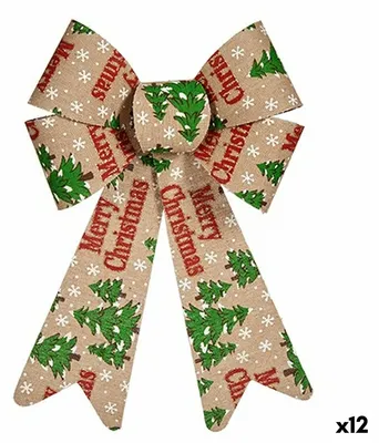 Produktbild von Frohe Weihnachten Schleife mehrfarbig Weihnachtsschmuck pvc 16 x 24 x 4 cm (12 Stück)