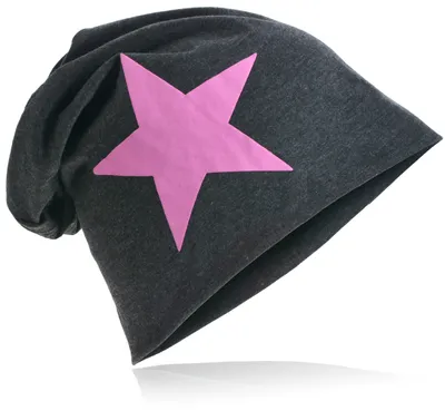 Produktbild von Beanie Muetze Pink Stern Anthrazit