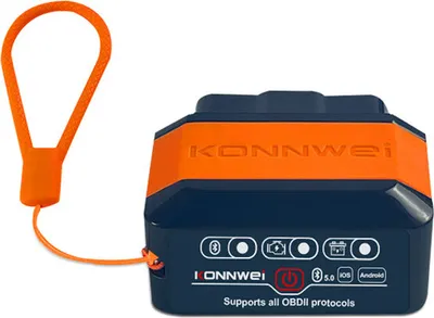 Image de （Orange）KONNWEI Appareil de diagnostic OBD2 pour voiture - Scanner OBD sans fil Bluetooth 5.2, lecteur de code d'erreur pour iOS, Android et Windows - Système OBDII complet, outil de diagnostic de véhicule
