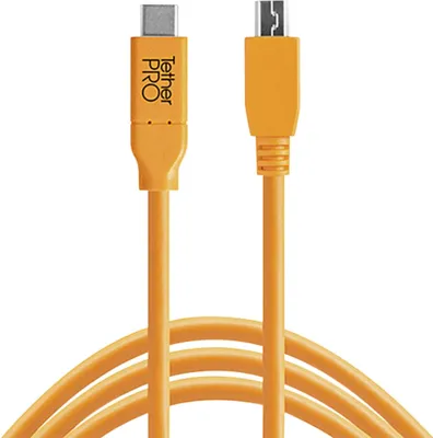 Produktbild von Tether Tools USB-C zu 2.0 Mini B 5-Pin 4,60m orange