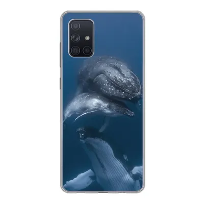 Produktbild von MuchoWow® Handyhülle Schutzhülle Hülle für Samsung Galaxy A51 Wale - Meer - Familie Silikon Softcase Handy Hülle - Schutzabdeckung