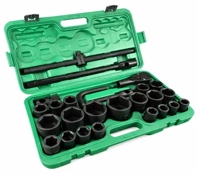 Obrázok produktu pre Sada metrických rázových hlavíc - kľúčov, s račňou 3/4" - 1", 26ks Gebo Tools