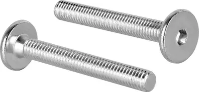 Zdjęcie produktu dla Wkręty meblowe z łbem płaskim M6 Złącza meblowe 45mm typ KF z gniazdem sześciokątnym ISK 4mm - 10 szt
