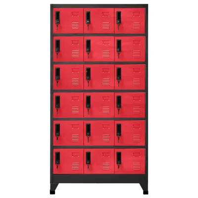 Immagine prodotto di Armadietto con Serratura Antracite e Rosso 90x40x180cm Acciaio