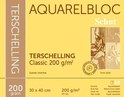 Image de Bloc de papier aquarelle Schut Terschelling, 30 x 40 cm, 200 g, 20 feuilles