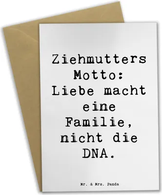 Produktbild von Mr. & Mrs. Panda Grußkarte Spruch Ziehmutter Liebe - Weiß - Geschenk, Bonusmutter, einladungskarten, osterkarten, Verwandte, osterkarte, hochzeitskarten, Stiefmutter