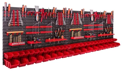 Zdjęcie produktu dla Panel narzędziowy - Ścianka warsztatowa - Do ściany garażu - 230 x 78 cm