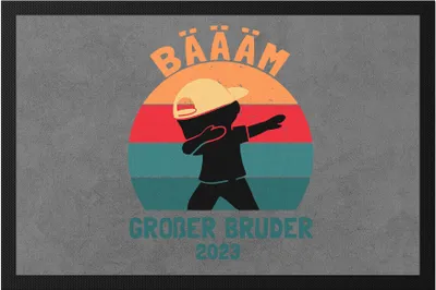 Produktbild von Bäääm! Großer Bruder 2023   Geschenk Ankündigung Dab Geburt Babynews Fußmatte