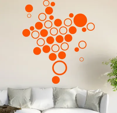 Produktbild von Retro Kreise Wandtattoo in 6 Größen - Wandaufkleber Wall Sticker - Dekoration, Küche, Wohnzimmer, Schlafzimmer, Badezimmer