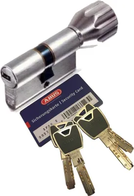 Produktbild von ABUS XP20S KXP20S Knaufzylinder Länge Z55/K45mm K=Knaufseite, mit Sicherungskarte und 4 Schlüssel mit Design-Clip, mit SKG** Bohrschutz