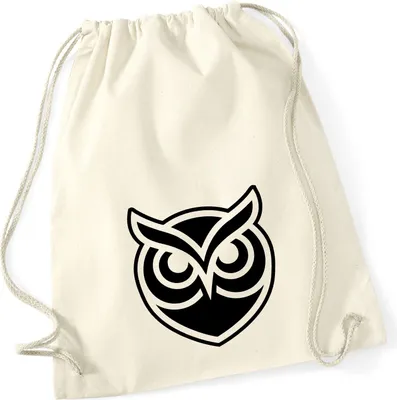 Produktbild von Huuraa Turnbeutel Eule Silhouette 12 Liter Natural Baumwolle Rucksack Geschenkidee