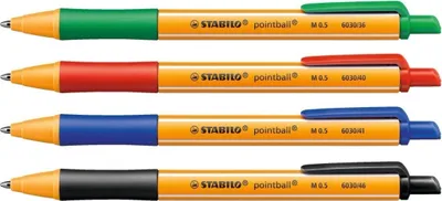 Produktbild von Kugelschreiber pointball Druckmechanik 0,5 mm Etui mit 4 Stiften Packung mit 5 Stück
