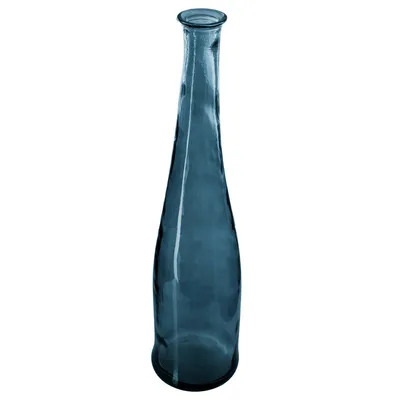 Immagine prodotto di Vaso lungo - vetro riciclato - blu tempesta H 80 cm - Atmosphera créateur d'intérieur