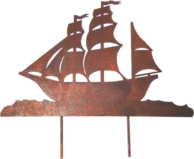 Produktbild von Edelrost Schiff 63 x 41 cm Gartenstecker