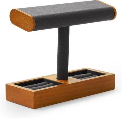 Produktbild von Holz Uhrenständer mit Ringorganizer - Armband und Schmuckhalter