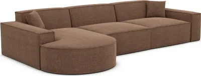 Produktbild von Strukturstoff L-Form Sofa Brevia Braun Links