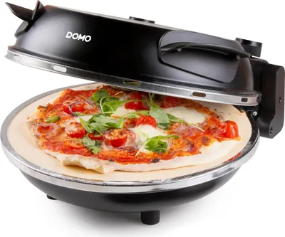 Produktbild von Domo DO9285PZ, 1 Pizza/Pizzen, Schwarz, 32 cm, 400 °C, Keramik, 0,9 m
