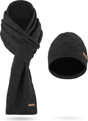 Produktbild von normani Winterset aus Wolle Schal und Mütze Muster