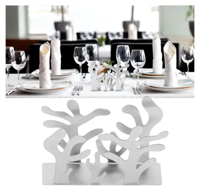 Produktbild von Coral Serviettenhalter Rack Serviettenständer Taschentuchhalter Desktop Papierförmiges Westliches Restaurant Hohles Lagerregal (Silber)