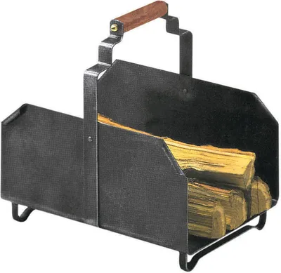 Produktbild von Holzkorb, Holzaufbewahrung, Kaminkorb- Schmiedeeisen, Griff aus Holz