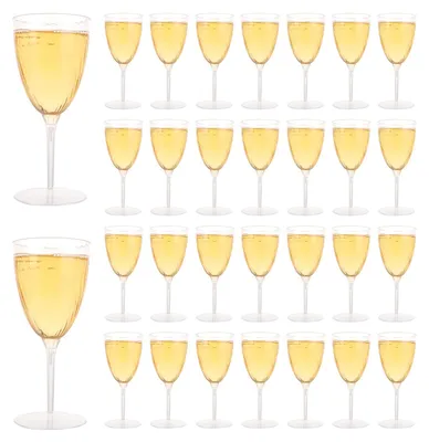 Productafbeelding van Herbruikbare plastic champagneglazen - set van 32 stuks, 240 ml