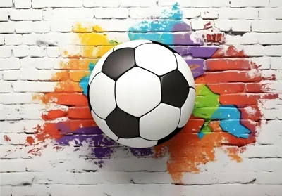 Produktbild von Fototapete Kinderzimmer Junge Fußball Graffiti - 350x250 cm - inklusive kleister - Vlies Tapete Vliestapete Modern Wandtapete