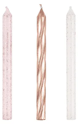 Produktbild von 24 Spiralkerzen | Roségold Glitzer
