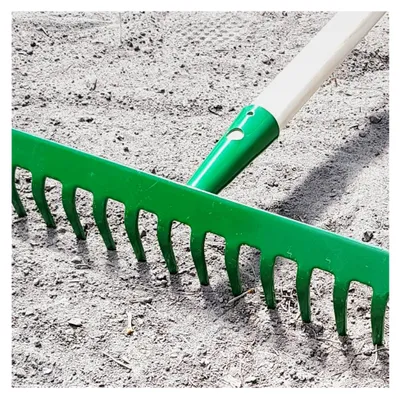 Produktbild von Gartenrechen mit 12 Zinken aus Stahl und Holzstiel, 30,0 cm