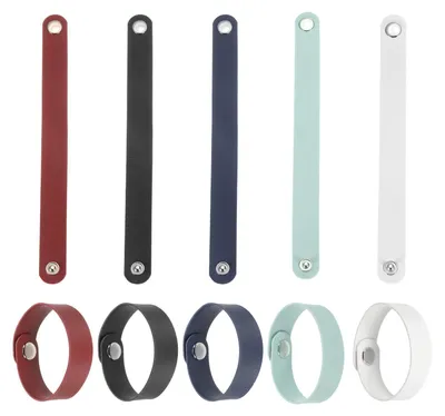 Productafbeelding van Leren armbanden - Kliparmbanden van leer - 10 stuks - 20 cm x 2 cm