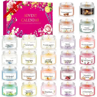 Produktbild von Adventskalender 2026 für Frauen 24 Duftkerzen Geschenkset Weihnachtsdüfte inklusive