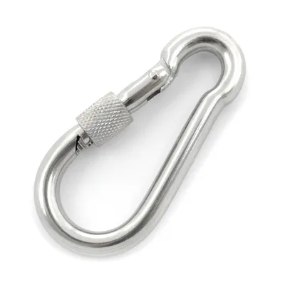 Produktbild von Mit Schraubsicherung Edelstahl Karabinerhaken 7mm  1 Stück    V4A Drahtseil