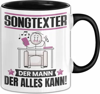 Produktbild von Songtexter Tasse Geschenk für Songtexter Der Mann Der Alles Kann Geschenkidee zum Geburtstag (Schwarz)