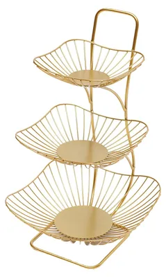 Produktbild von Obstplattenorganisator, Eisenmaterial, 44,6 cm Höhe, 3 Ebenen, Plattenlastkapazität 5 kg, quadratische Form