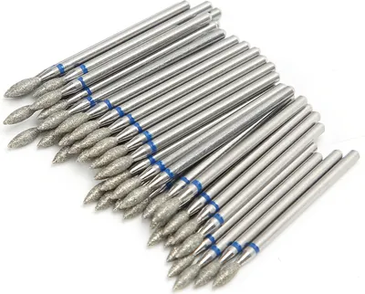 Image de 50pcs Nagelbohrer Bits Nagel Polieren Schleifen Kopf Ersatz Zubehör Maniküre Werkzeug (M-2.7mm / 0.11in )
