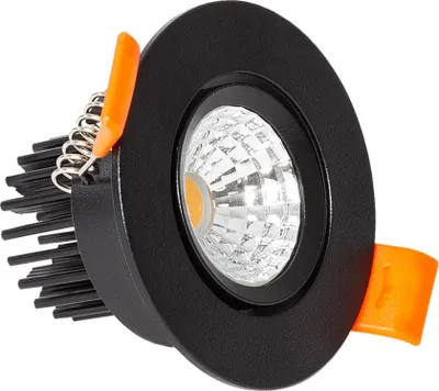 Produktbild von LED Downlight Einbaustrahler 5W Rund COB CRI90 Ausschnitt Ø 55 mm Schwarz No Flicker 2700K Warmweiß