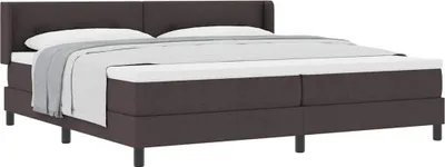 Zdjęcie produktu dla Łóżko sprężynowe z materacem ciemnobrązowe 200 x 200 cm