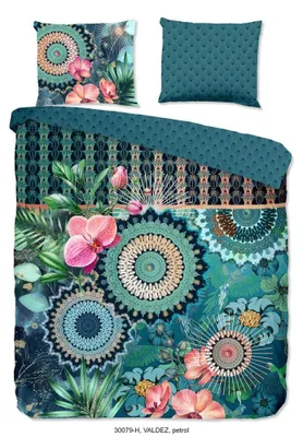 Productafbeelding van HIP Dekbedovertrek "Valdez" - Blauw - (200x220 cm) - 100% Katoen