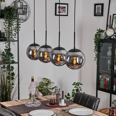 Produktbild von Fossobiubo Hängelampe aus Metall/Glas in Schwarz/Rauchfarben