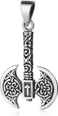 Produktbild von MATERIA by Matthias Wagner Wikinger Axt Kettenanhänger Herren keltisch oxidiert 925 Sterling Silber KA-27