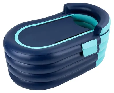 Produktbild von Aufblasbare Badewanne, Tragbares Design, Benutzerfreundlicher Reißverschlussdeckel, Blau
