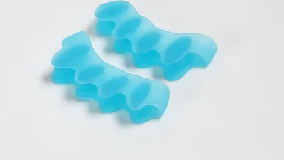 Produktbild von Silikon-Zehentrenner für korrekte Hallux valgus - 8er-Pack Zehenspreizer für Männerfüße - Hammerzehenrichter für Frauen, Yoga-Übungen, Fußausrichtung - Blau