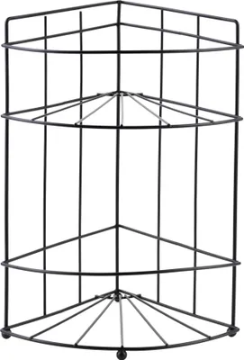 Produktbild von Badezimmer-Eckregal Metall Carl Black 2 Ablagen 18,5x14x26 cm Schwarz matt 1 Stück